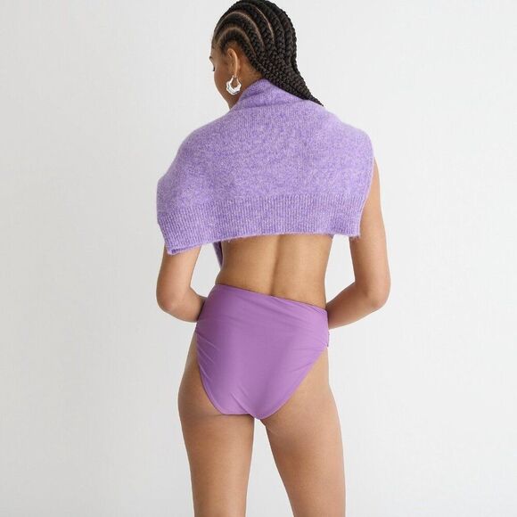 J.Crew Bikini Bottom Tie High Rise Women's XXS Knotted Front Viola Swimwear NWT - Picture 2 of 10